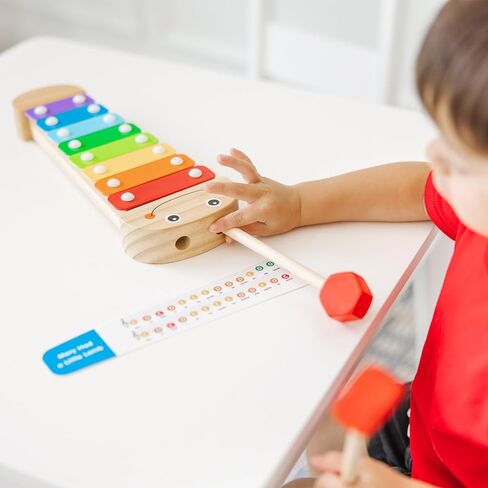 Melissa & Doug Caterpillar Xylophone Musical Toy With Wooden Mallets 15.25" x 6.5" x 1.5 - For Toddlers,Ages 3+,Blue in Saudi Arabia
