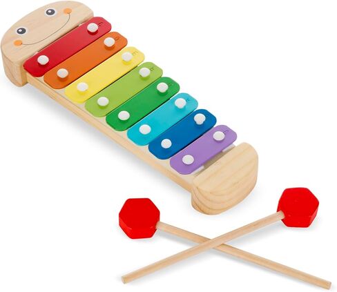 Melissa & Doug Caterpillar Xylophone Musical Toy With Wooden Mallets 15.25" x 6.5" x 1.5 - For Toddlers,Ages 3+,Blue in Saudi Arabia