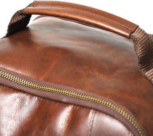 Gratlin Buffalo Leather Backpack for Men & Women | Multi Pockets Leather Laptop Backpack | Vintage Genuine Men's Brown Leather Backpacks Rucksack Knapsack for Travel Trekking Camping Business in Kuwait