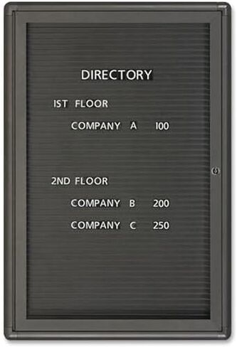 Quartet 2963LM Enclosed Magnetic Directory, 24 x 36, Black Surface, Graphite Aluminum Frame,Small 2' - 4' in Kuwait