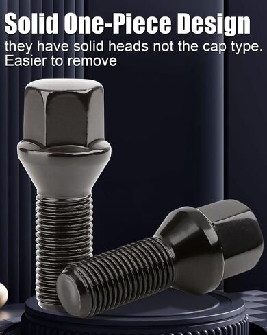 GAsupply 14x1.5 28mm Shank Lug Bolts, 20pcs Black Conical Seat 56mm Tall Lug Studs for Wheel Spacers, 17mm Hex in Saudi Arabia