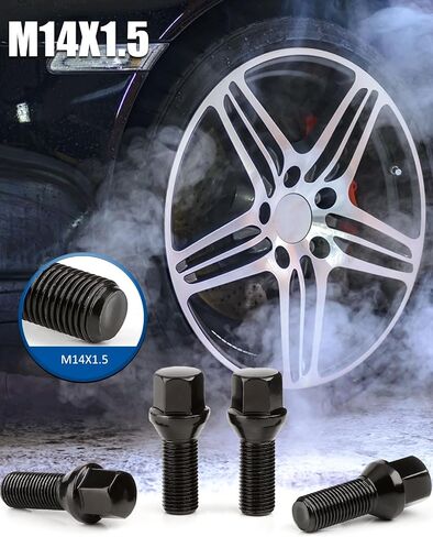 GAsupply 14x1.5 28mm Shank Lug Bolts, 20pcs Black Conical Seat 56mm Tall Lug Studs for Wheel Spacers, 17mm Hex in Saudi Arabia
