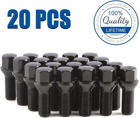 GAsupply 14x1.5 28mm Shank Lug Bolts, 20pcs Black Conical Seat 56mm Tall Lug Studs for Wheel Spacers, 17mm Hex in Saudi Arabia