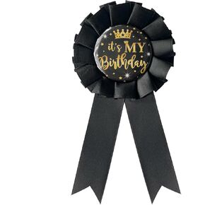 It's My Birthday Ribbon, Satin Fabric Happy Birthday Tinplate Badge Pin for Girls, Boys, Award Badge Brooch Party Decoration