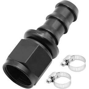 Female Swivel to Push Lock Barb Type Hose Fitting End For Fuel Cooler Kits Reusable Hose Adaptor Rubber Fuel Line Oil (8AN 90 Degree)