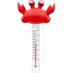 XY-WQ Floating Pool Thermometer, Large Size Easy Read for Water Temperature with String - Swimming Pools, Spas, Hot Tubs, Ponds (Crab)