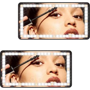 Car Sun Visor Vanity Mirror: Rechargeable Led Makeup Mirror with 3 Light Modes & Dimmable Touch Screen - Car Mirror Accessories for Women Girl in Saudi Arabia