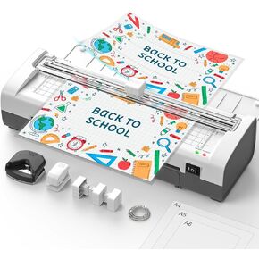 Qfun Small Laminator Machine with 20 Laminating Sheets 9 Inch Personal Laminator for Teachers Laminate Machine, 12 in 1 Cold Thermal Mini Laminating Machine, Home Office Paper Card Lamination Machine
