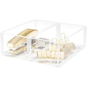 Paper Clip Holder w/Adjustable Compartment includes Premium Gift Box. Great Gift for Christmas. Durable & Stylish Desk Organizer for Office Supplies & Sticky Note/Post it Note Holder.