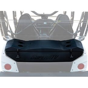 SuperATV UTV Rear Cargo Box for 2012+ Kawasaki Teryx 4 - Heavy Duty Rear UTV Box with Rubber Seal and High Strength Latches | Built-in Cup Holders | Easy Installation | 67 Quart Storage Capacity