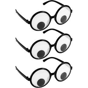 3pcs Halloween Googly Eyes Glasses, Wiggle Eyes Funny Glasses Novelty Crazy Eyeglasses for Adults Gag Gift Silly Costume Accessories Halloween Party Supplies Men Women Photo Props
