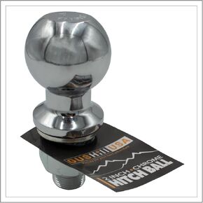 USA GH40004 Chrome Trailer Hitch Ball, 6,000 lbs, 2-Inch Diameter, 1 x 2 -Inch Shank