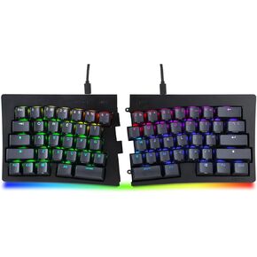 BAROCCOMiSTEL MD600 Alpha BT RGB Black Mechanical Keyboard, 60% Split-Alice Layout, PBT Double Shot Keycap (Transparent), Bluetooth5.0, Mac/Windows OS Compatible -Cherry MX Silent Red