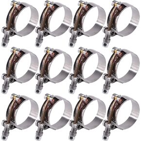 Glarks 12Pcs 32-37mm Stainless Steel T-Bolt Hose Clamps Turbo Intake Soft Hose Intercooler Clamps in Kuwait