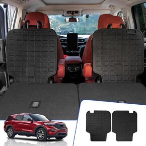Rongtaod Fit 2020-2023 Ford Explorer 6&7 Passenger Trunk Mat Cargo Mat Cargo Liner جميع الأحوال الجوية Trunk Liner 2022 Explorer Accessories (حصير صندوق السيارة مع حصيرة مسند الظهر)