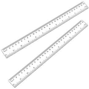 Koogel 40 PCS Clear Rulers,Plastic Rulers 12 Inch Bulk for Classroom Straight Rulers with Centimeters and Inches for Kids,School,Office,Home