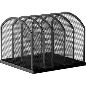 5-Section Vertical Desktop Organizer, 5-Section Mesh File Folder Stand Sorter for Office Home Classroom Organization