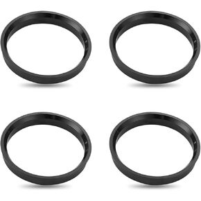 4 PCS Automobile Tire Hub Center Ring, 2.87"/73.1mm OD 2.36"/60.1mm ID Plastic Hub Reducing Ring, Shaft Sleeve Ring Adapters, Universal for Cars Repair Modification Accessories (Black)