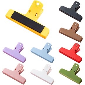 Magnetic Clips,Refrigerator Magnetic Clips,Bag Clips,Chip Clips, Magnetic Bag Clips with Air Tight Seal for Food Storage, 9Pieces, Multicolor