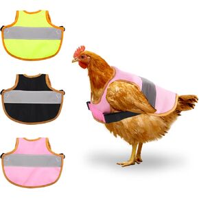 Hen Reflective Vest, Poultry Chicken Hen Saddle Apron Feather Protection Holder for Chicken Geese Duck