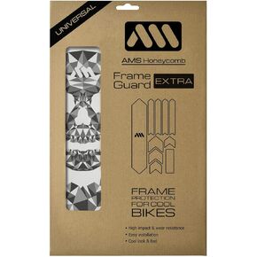 All Mountain Style Bike Frame Protector Extra - Universal Fit, 10-Piece Set for Down Tube, Chainstay, Cable Wear, High-Impact Honeycomb PVC