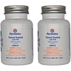Permatex 80631 Thread Sealant with PTFE, 1 oz. , White