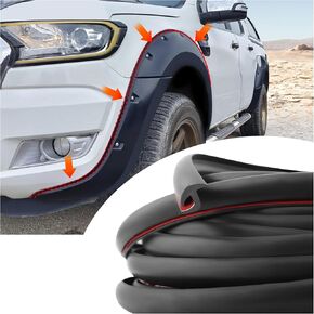 33FT Mudguard Flares Rubber Edge Trim,EPDM Rubber Seal Strip with Self Adhesive for Car Wheel Wells,Universal Rubber Gasket Strip Automotive Weather Stripping for Car Truck