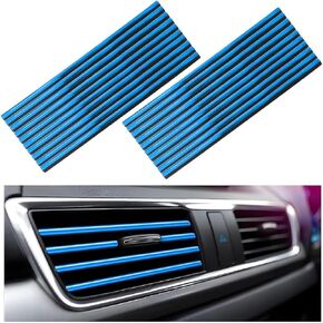 20 PCS Car Air Conditioner Decoration Strip, Flexible Air Vent Outlet Trim Decoration, Waterproof Decorative Trim for Air Vent Outlet for Most Vehicles, Car Accessories (Shiny Green)