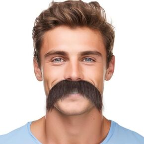 Self Adhesive Fake Mustache Realistic Fake Beard Black Mustache Stick on Mustaches Novelty Fake Mustaches