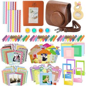 Xpix Accessory Kit for Fujifilm Instax Mini 8, 8+ 9 Includes, (White) Case, Album, Selfie Mirror, Colored Close up Lenses, 40 Film Frames, 12 Color Markers & Complete Bundle