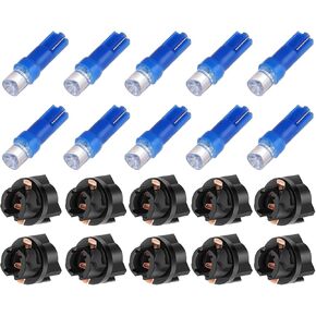 cciyu T5 17 57 37 73 74 Blue Instrument Cluster Panel Gauge Dash LED Bulb light w/Twist Sockets,10 Pack
