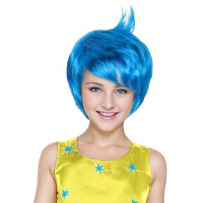 Miss U Hair Short Straight Vibrant Blue Wig for Kids Child Sleek Pixie-cut Anime Cosplay Wig