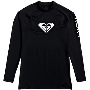 Roxy Girls' Whole Hearted Long Short Sleeve Rashgaurd, Little