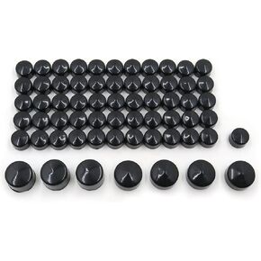 HTTMT- 63pcs Black Caps Cover Kit for 04-15 H-D Sportster Engine & Misc Bolt Nut