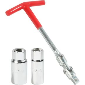Spark Plug Tool,Spark Plug Removal Tool,Spark Plug Socket Wrench,Car Accessories 6mm (5/8") & 21mm (13/16") Remover Installer Tool Kit,Universal,T-handle Spark Plug Wrench for Lawn Mower