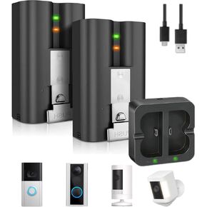 CYZYYLS 2 Packs 6500mAh Replacement Battery Compatible with Ring-Doorbell Camera 2/3/3plus/4,Stick Up Cam Battery and Spotlight Camera Battery,Rechargeable Upgraded Lithium-ion Batteries 3.65V in Kuwait
