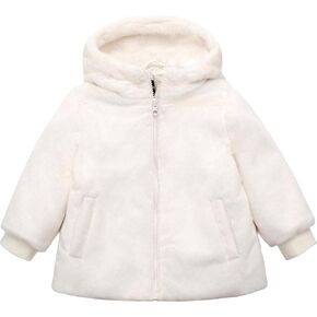 Rokka&Rolla Toddler Girls' Fuzzy Mini Fur Jacket Winter Puffer Coat (2T-5T)