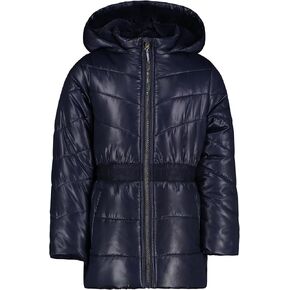 Nautica Girls' Heavyweight Hooded Winter Puffer Coat with Full Length Zipper, Peacoat Sparkle, 16