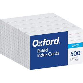 فواصل ورقية فارغة لكتابة Oxford ، علامات قص 1/8 ، 3 فواصل ثقب في 8 مجموعات علامات ، 80 فواصل ، 10 مجموعات، أبيض (89982)