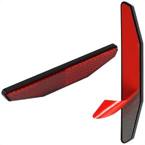 evermotor Universal Red Warning Reflective Stickers for Motorcycle, Bicycle, Scooter, ATV - Retro High-Visibility Rear Safety Reflectors, Waterproof, 2 Packs
