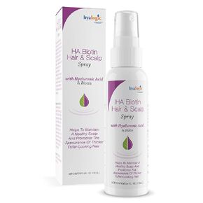 Hyalogic Biotin Hair Thickening Spray w/Hyaluronic Acid for Thinning Hair Treatment | Promotes Thicker Healthy Hair & Healthy Scalp | Volumizing Hair Products | Scalp Spray | 4 fl oz (118ml)