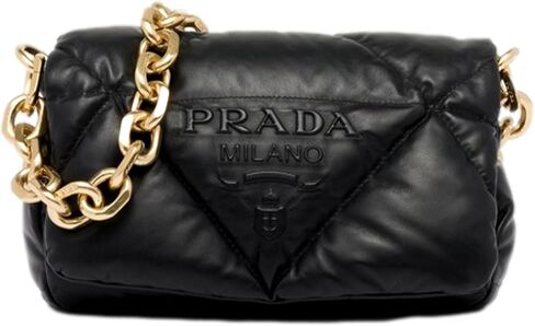 حقيبة كتف برادا نسائية من جلد النابا الناعم باللون الأسود 1BD315 in Kuwait