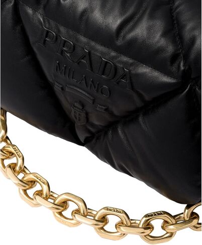 حقيبة كتف برادا نسائية من جلد النابا الناعم باللون الأسود 1BD315 in Kuwait