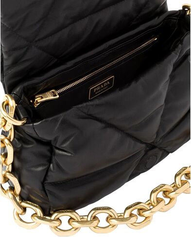 حقيبة كتف برادا نسائية من جلد النابا الناعم باللون الأسود 1BD315 in Kuwait