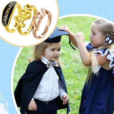 24 قطعة من حلقات التخرج لمرحلة ما قبل المدرسة من رياض الأطفال فئة 2024 حلقات نحاسية هدايا للأطفال الطلاب لوازم الحفلات المفضلة للديكور in Kuwait