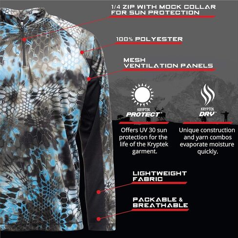 Kryptek Men's Zephyr 1/2 Zip in Saudi Arabia