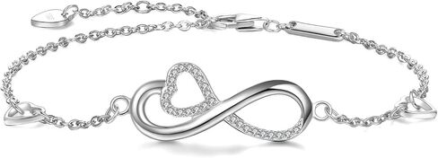 EVERU Infinity Bracelets for Women 925 Sterling Silver Bracelets Adjustable Birthday Anniversary Christmas Gifts for girlfriend Women Wife in Saudi Arabia