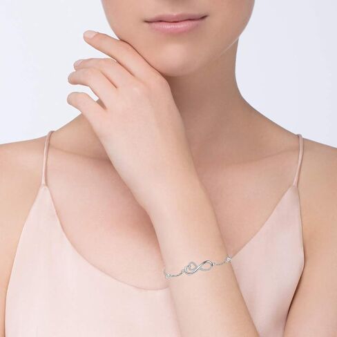 EVERU Infinity Bracelets for Women 925 Sterling Silver Bracelets Adjustable Birthday Anniversary Christmas Gifts for girlfriend Women Wife in Saudi Arabia