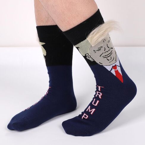2 Pairs Donald Trump Socks, 2024 Trump Funny Socks with Hair Trump Novelty Socks with Combs President 2024 Socks Funny Gift for Men and Women in Saudi Arabia