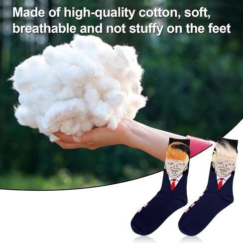 2 Pairs Donald Trump Socks, 2024 Trump Funny Socks with Hair Trump Novelty Socks with Combs President 2024 Socks Funny Gift for Men and Women in Saudi Arabia